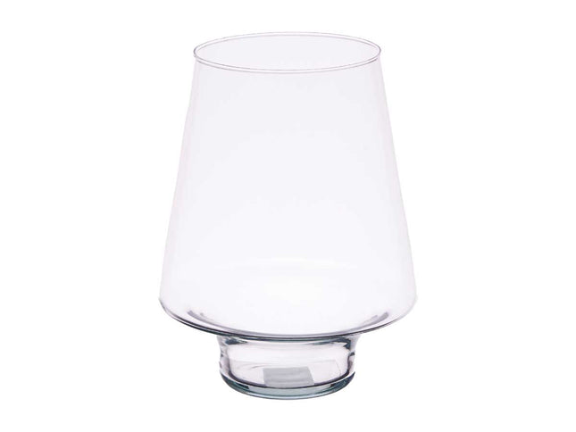 Conische vaas met voet van glas