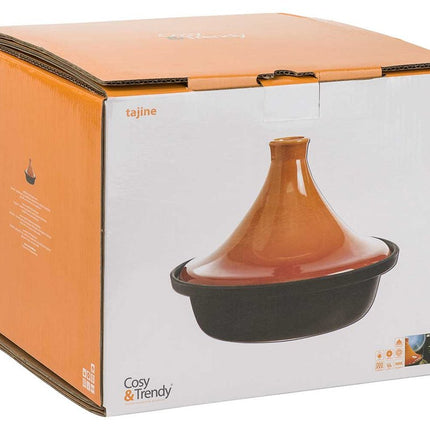 Cosy&Trendy Tajine - geschikt voor inductie - zwart/oranje - Ø 25 cm