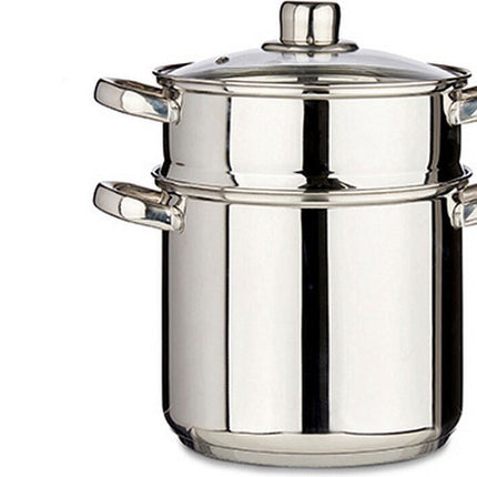 Couscous Pan Stoomkoker met glazen deksel 6 liter