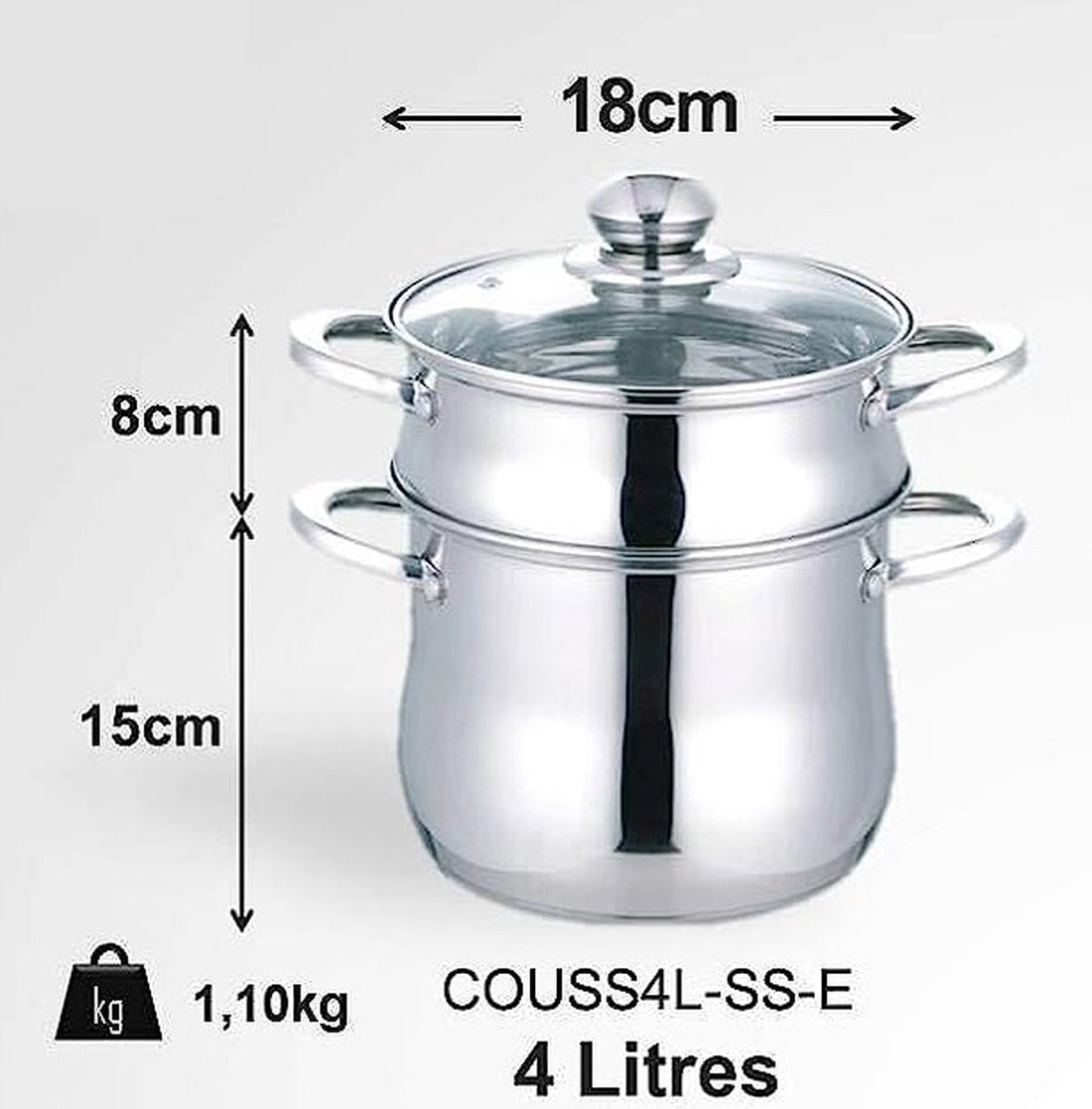 Couscouspan RVS – stoompan voor couscous, ook voor inductie, 4 tot 16 liter – foto 7
