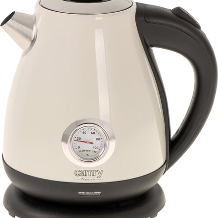 Camry CR 1344 - Elektrische waterkoker met thermometer - 1.7 liter - Creme
