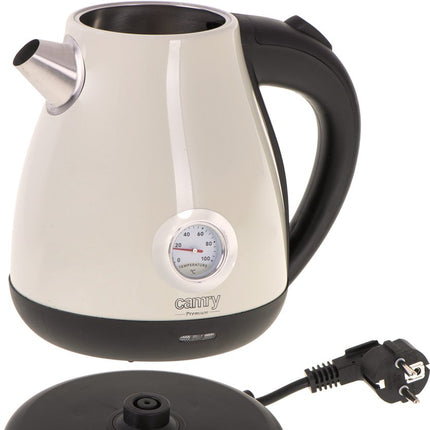 Camry CR 1344 - Elektrische waterkoker met thermometer - 1.7 liter - Creme