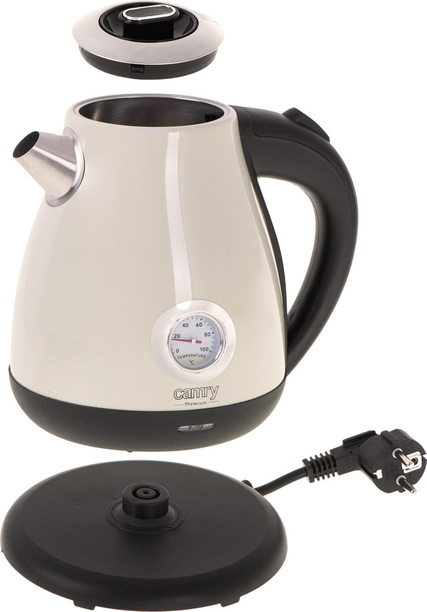 Camry CR 1344 - Electric kettle with thermometer - 1.7 liters - Cream