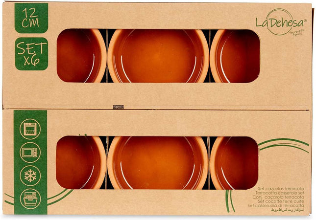 La Dehesa - Set 6x tapas creme brulee schaaltjes terracotta-bruin 12cm