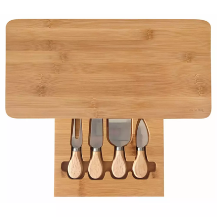 KINGHoff Bamboe Kaasplank met Accessoires – Meerdere Kleuren