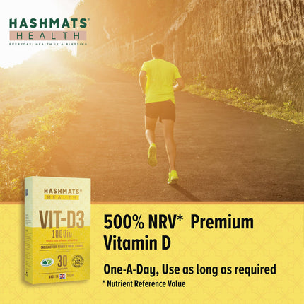 Halal Certified Vitamin D 1000iu - Vit-D3 by HASHMATS®