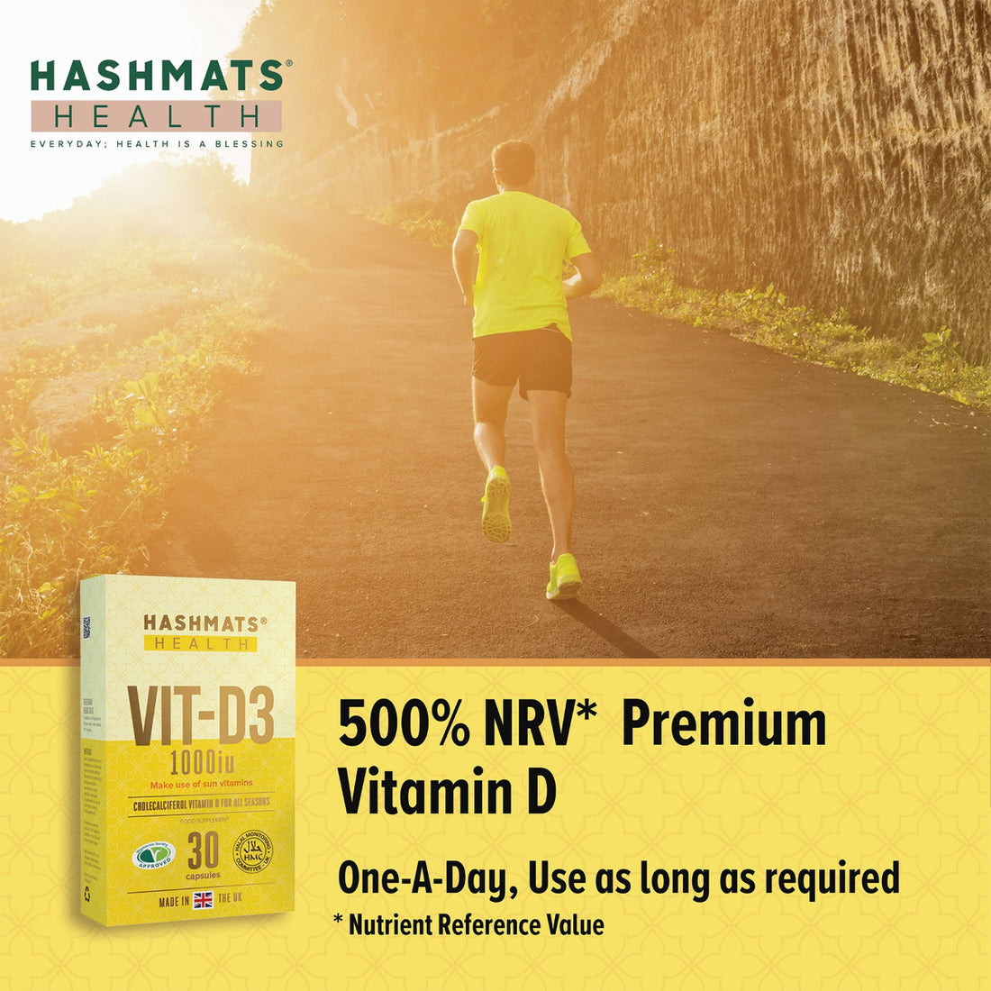 Vitamine D 1000 UI Halal - Vit-D3 par HASHMATS®