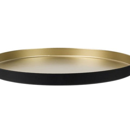 Decoratieve schaal mat zwart goud metaal 25cm