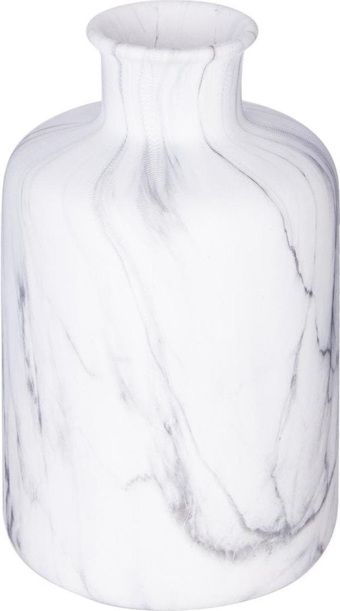 Atmosphera deco vaas Marble – keramiek in marmerlook, wit, H 17,5 cm