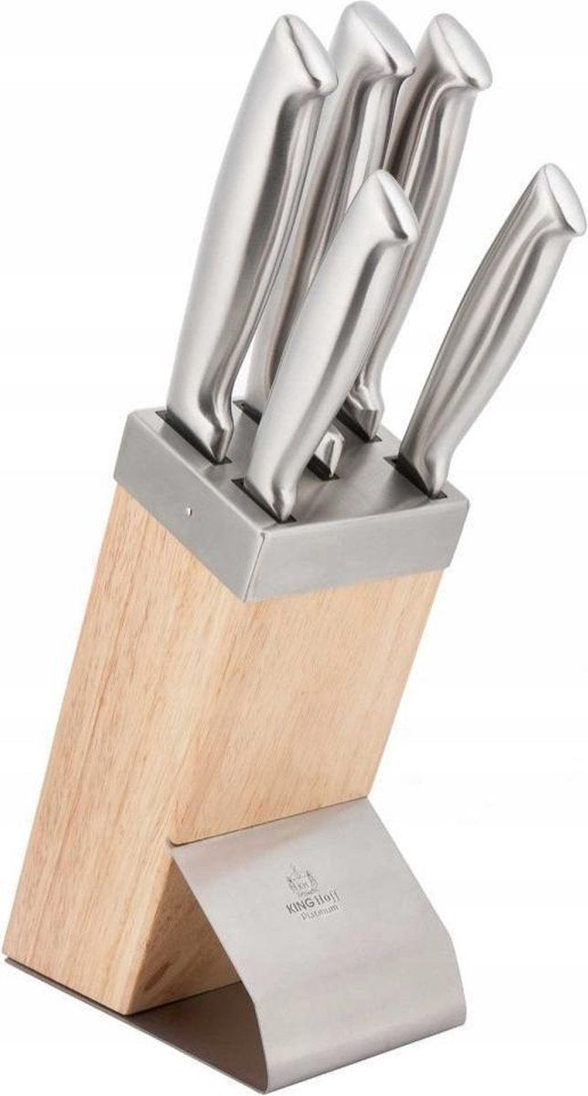 Kinghoff - Ensemble de 6 couteaux - avec bloc en bois