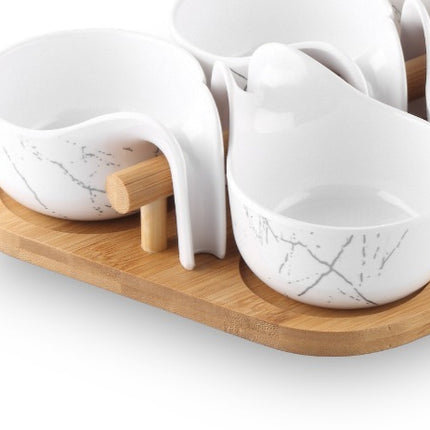 Serveerplank schaaltjes set van Melamine kommetjes