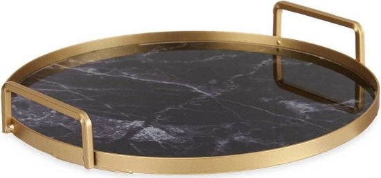 Serving Tray with Handles 30 x 4.5 x 30 cm black