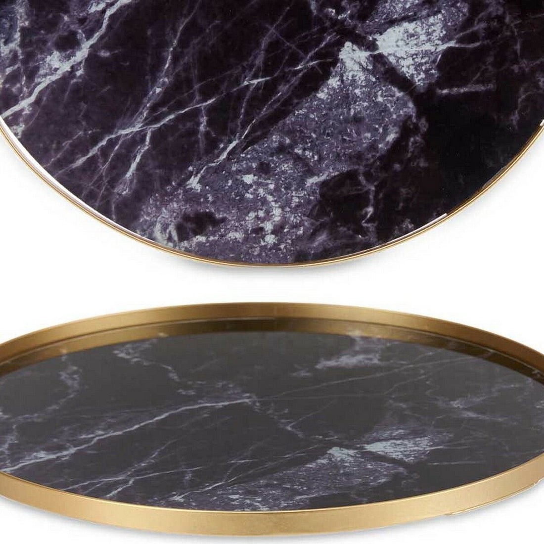 Serving Tray with Handles 30 x 4.5 x 30 cm black