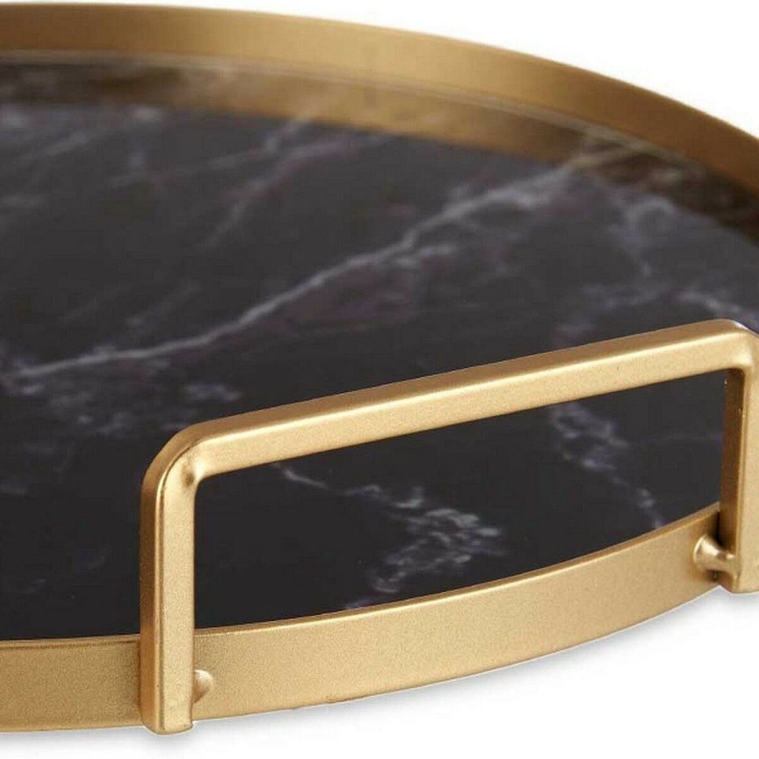 Serving Tray with Handles 30 x 4.5 x 30 cm black