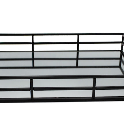 Dienblad met spiegel mat zwart 35 cm x 22 cm