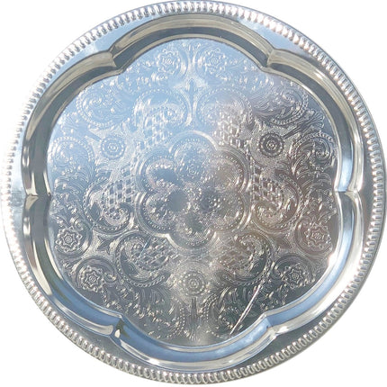 RONDE CHROOM DIENBLAD 35 CM