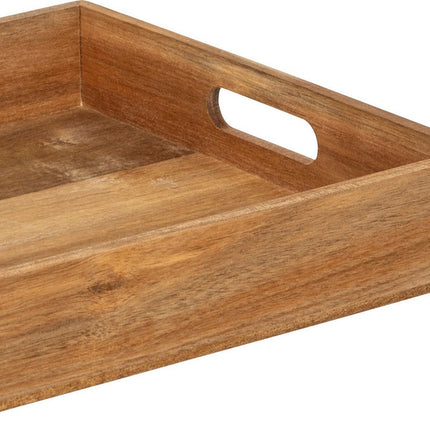 Keuken serveer dienblad met opstaande rand - acacia hout - 42 x 30 cm