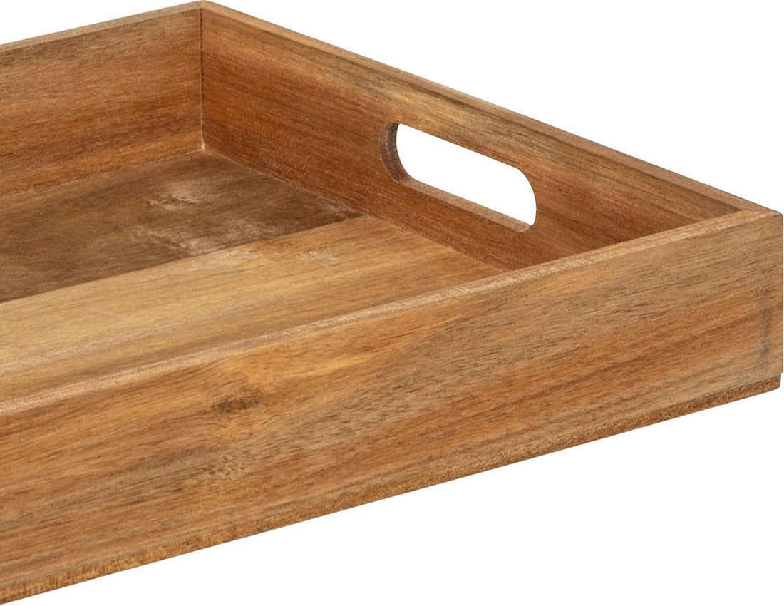 5Five houten dienblad met handvatten – acaciahout, hoge rand, 42 x 30 cm – foto 3