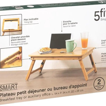 Ontbijt op bed/laptoptafeltje/dienblad Smart 54 x 34 cm bamboe