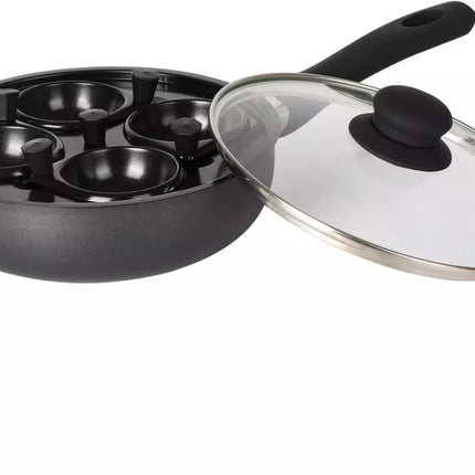 Diepe Koekenpan met Deksel en Eierinsert - 20 cm - Geschikt voor 4 Gepocheerde Eieren
