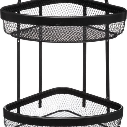 Doucherek - Kruidenrekje 2 niveaus - Zwart - Hoekschapjes