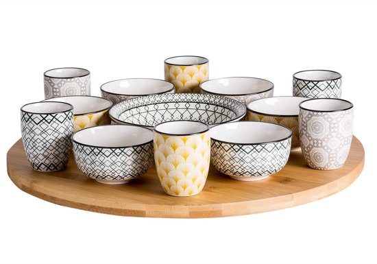 Cosy&Trendy Azra Plateau tournant 14 pièces - Ø 40 cm - Bambou