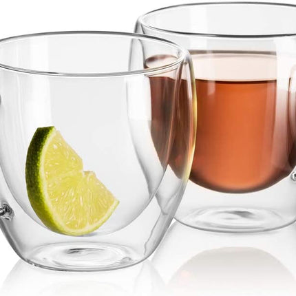 Dubbelwandige glazen met oortje -  set van 4 x 250 ml