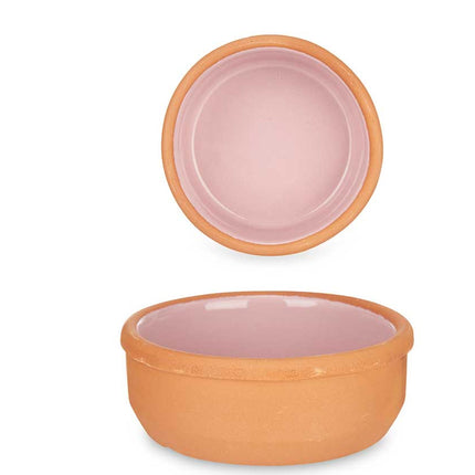 Tapas/creme brulee serveer schaaltje terracotta/roze 12x4 cm