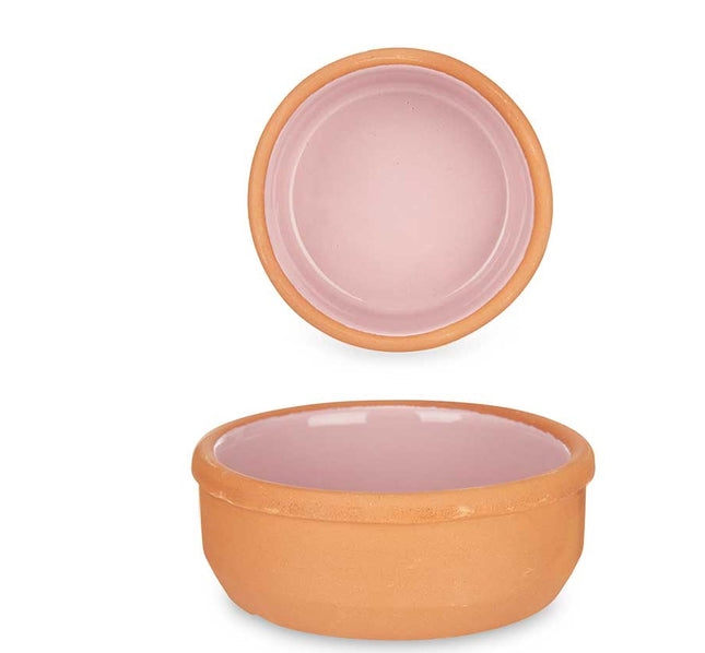 Tapas/creme brulee serveer schaaltje terracotta/roze 12x4 cm
