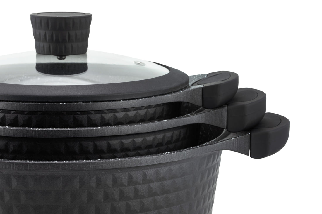 Batterie de cuisine Edenberg Luxe 10 pièces avec revêtement en céramique/marbre