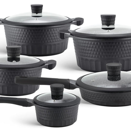 Edenberg Luxe10-Delige Keramische/Marmeren coating Pannenset