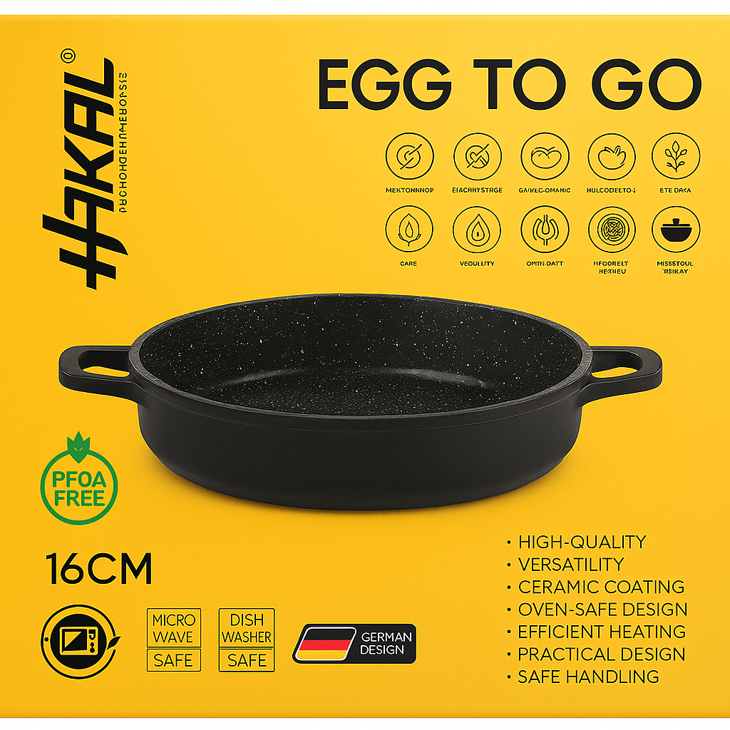 Hakal Poêle "Egg To Go" Antiadhésive – Ø 16 cm, 18 cm, 20 cm