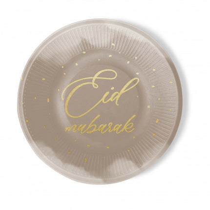 Eid Mubarak Borden Taupe 6 stuks