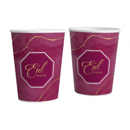 Eid mubarak bekers Bordeaux/Paars (6 stuks)