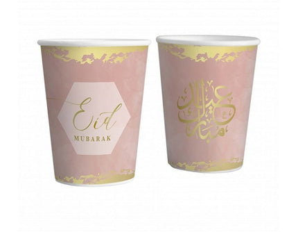 Eid Mubarak Bekers Oudroze 6 stuks