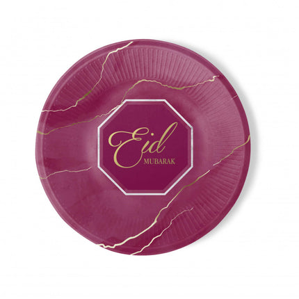 Eid mubarak borden Bordeaux/Paars (6 stuks)