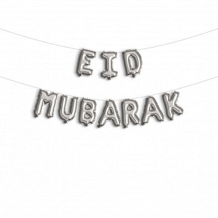 Eid Mubarak Folieballon Zilver
