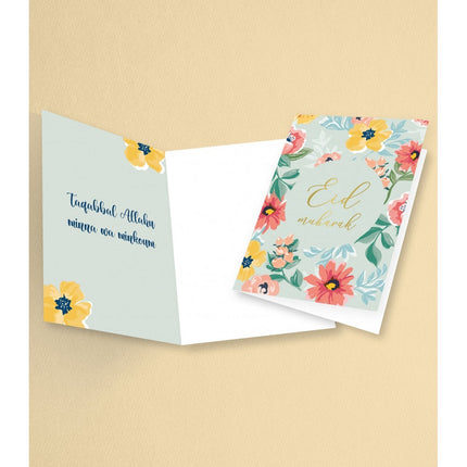 Eid Mubarak Wenskaart Bloemen