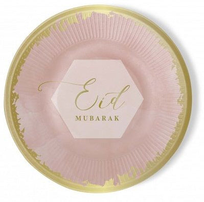 Assiettes Aïd Moubarak Vieux rose 6 Pièces