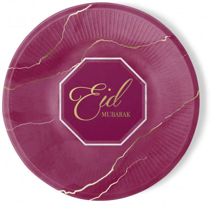 Eid mubarak borden Bordeaux/Paars (6 stuks)