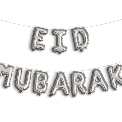 Eid Mubarak Folieballon Zilver