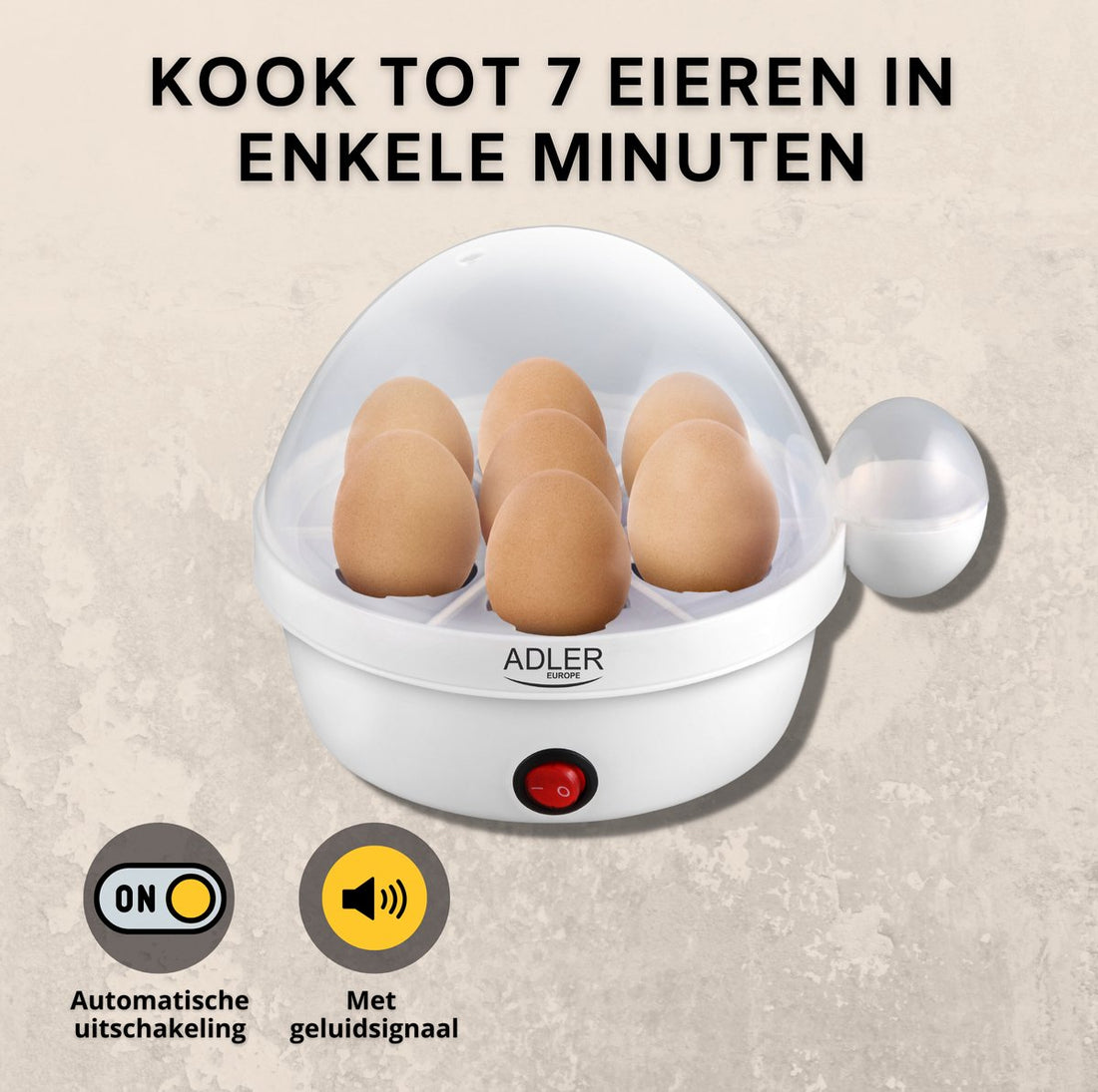 Egg cooker - Electric egg cooker - Suitable for 7 eggs - Stainless steel