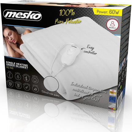 Eelektrische deken/kussen - 60 Watt - Wit - Polyester - 1 persoons
