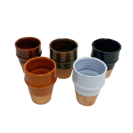 Marokkaanse half geglazuurd Espresso kopjes 70 ml