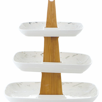 Etagere Porselein marmerlook 3 delige