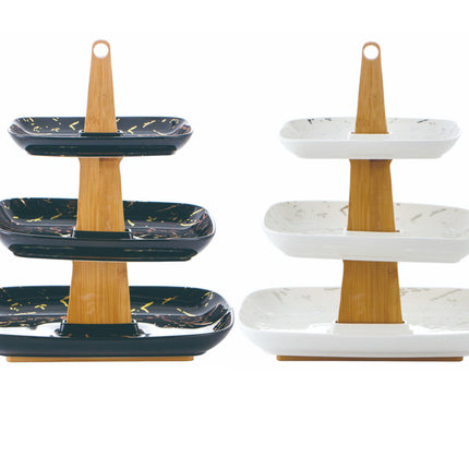 Etagere Porselein marmerlook 3 delige