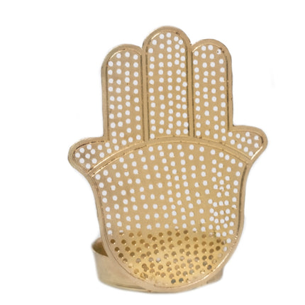 Fatima hand waxinelichthouder zilver