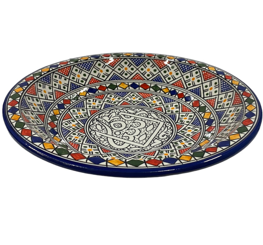 Plat marocain en céramique de Fès profond Ø35