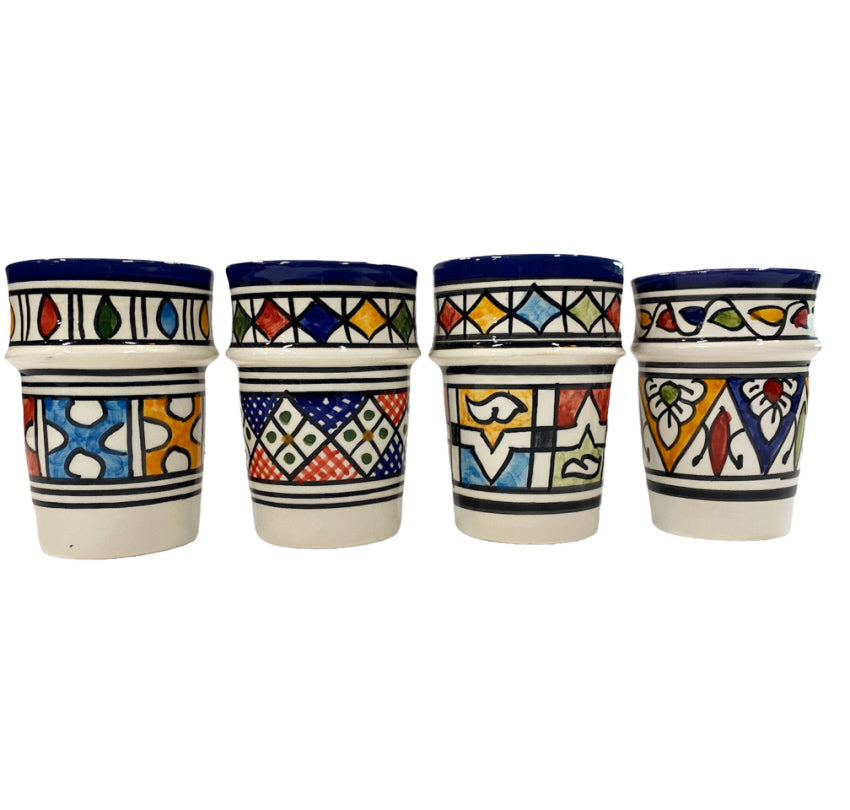 Tasses marocaines en céramique de Fès - lot de 4 Multicolore