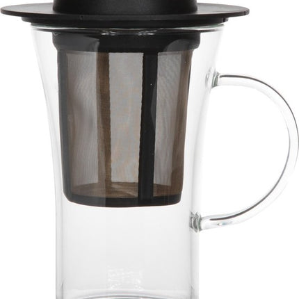 Theeglas met filter en deksel 280ML
